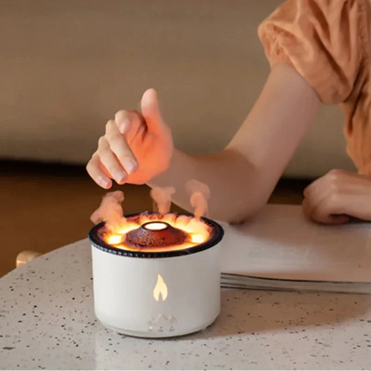 Luftbefeuchter Elektrischer Aroma-Diffusor für ätherische Öle mit Flammenlampe